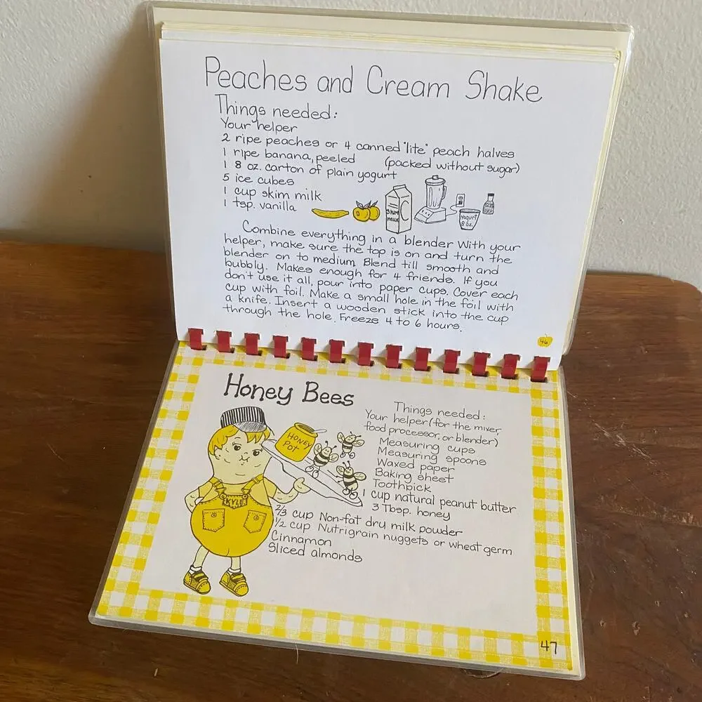 Vintage 1989 Come Cook With Me Kids Spiral Picture Cook Book